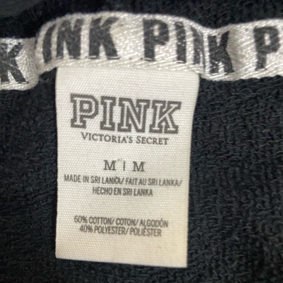 PINK-Victoria's Secret Zip Up sweatshirt Hoodie PINK logo women’s medium - Picture 6 of 7